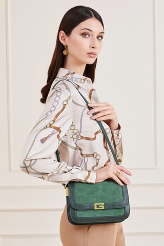 Sac bandoulière en cuir Thea - Vert émeraude