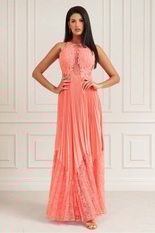Robe plissée Jasmine - Corail