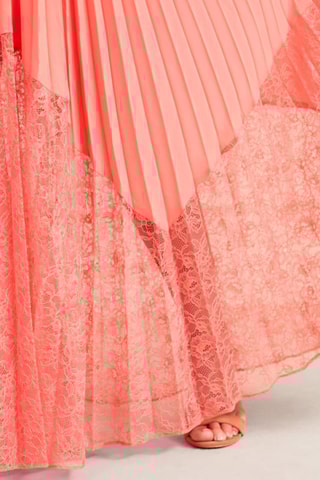 Robe plissée Jasmine - Corail