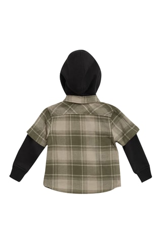 Chemise trompe-l’œil à capuche - Vert