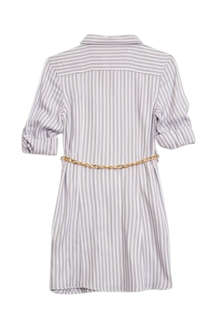 Robe Abelina - Gris clair et blanc