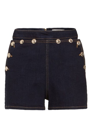 Short en jean taille haute - Bleu marine