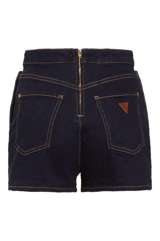 Short en jean taille haute - Bleu marine