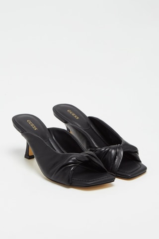 Mules à talons en cuir - Noir