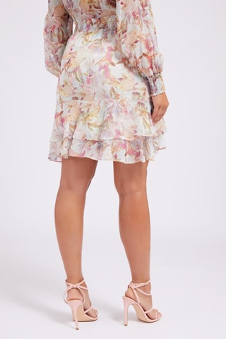 Jupe patineuse - Blanc et rose