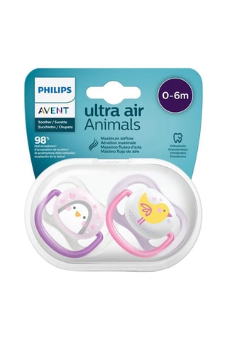 2 sucettes Mix Animals Ultra Air - De 0 à 6 mois - Modèle aléatoire