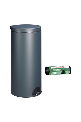 Poubelle à pédale Elora et 10 sacs poubelle - 30 / 50 l