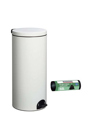 Poubelle à pédale Elora et 10 sacs poubelle - 30 / 50 l