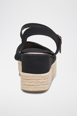 Sandalen met Sleehak - Zwart