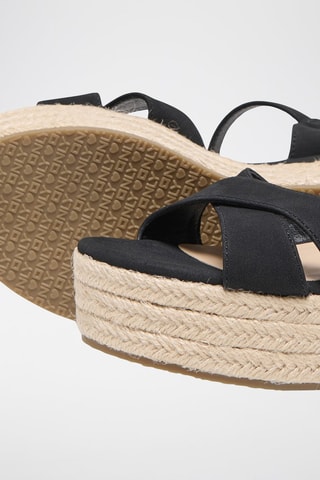 Sandalen met Sleehak - Zwart