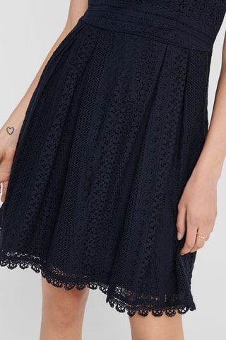 Robe patineuse en guipure - Bleu nuit