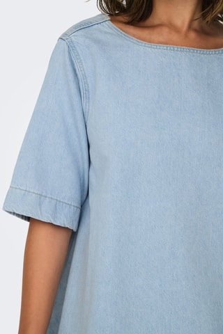 Robe trapèze en jean - Ciel