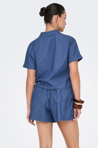 Geknoopte spijkerblouse - Blauw