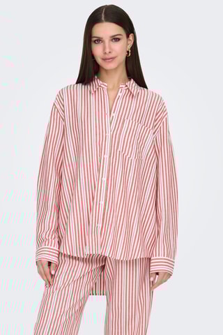 Linnen Blouse - Rood en Zwart