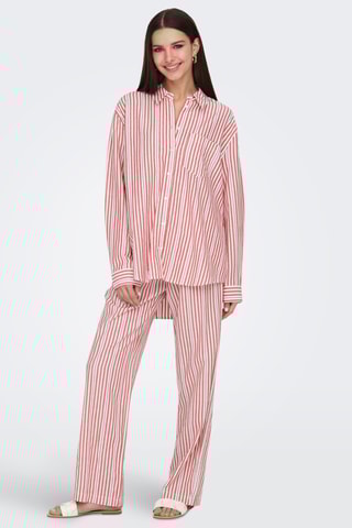 Linnen Blouse - Rood en Zwart