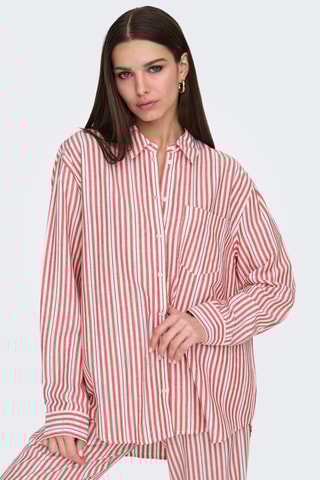 Linnen Blouse - Rood en Zwart