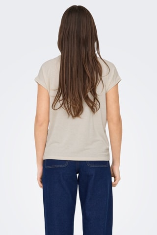 T-shirt - Ecru en Bruin