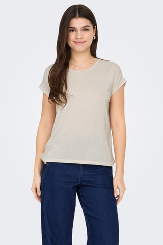 T-shirt - Ecru en Bruin