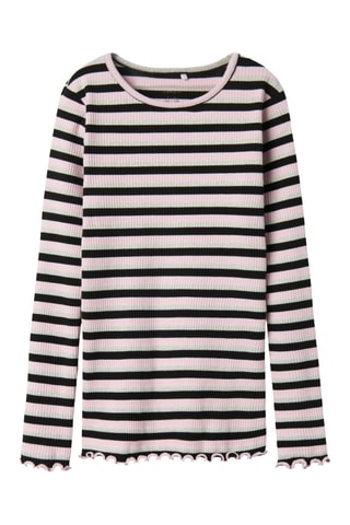 T-shirt Slim Fit - Zwart en Roze - Name it Kids