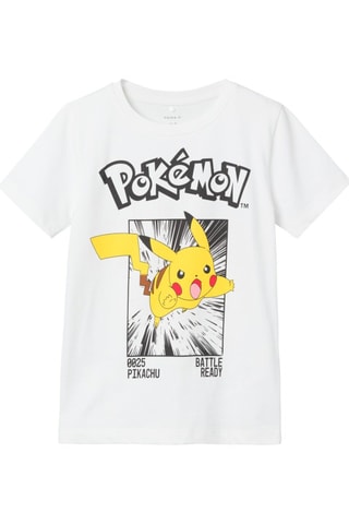 T-shirt Pikachu Pokemon - Wit - Name it