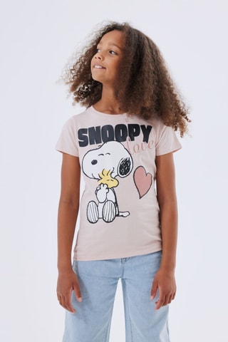 T-shirt Snoopy en The Peanuts - Poederroze - Name It 