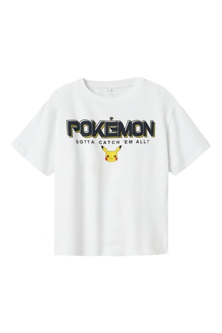 T-shirt Pikachu Pokemon - Wit - Name it