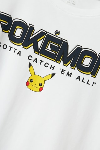 T-shirt Pikachu Pokemon - Wit - Name it