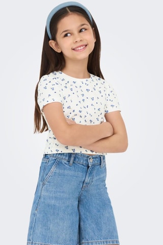 Biologisch Katoenen T-shirt - Blauw en Ecru - Kids Only