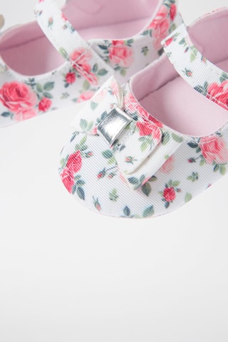 Chaussons Ecru et fuchsia