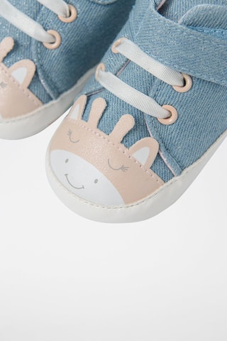 Chaussons en jean à oreilles Bleu clair