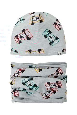 Bonnet et snood - Gris clair chiné