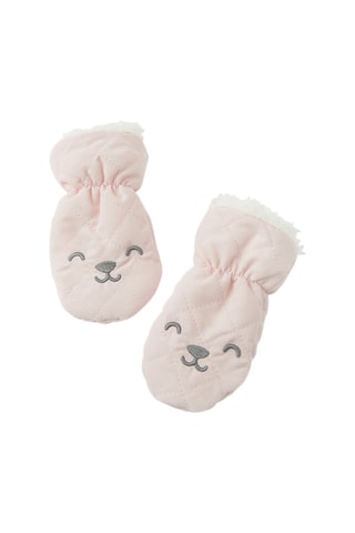 Bonnet aviateur à oreilles - Rose et écru