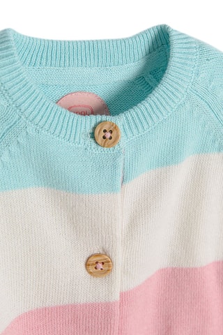 Gilet rayé - Turquoise et écru