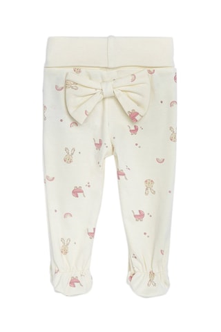 2 pantalons en coton biologique - Beige chiné et blanc