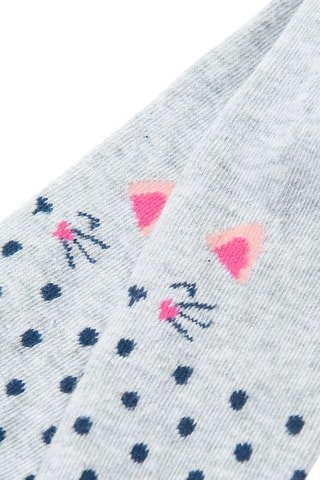 2 collants antidérapants - Rose clair et gris chiné