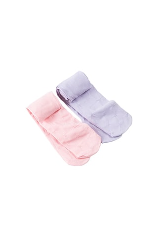 2 collants - Mauve et rose