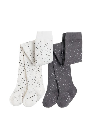 2 collants Ecru et anthracite