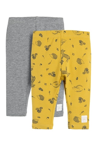 2 leggings Gris et jaune