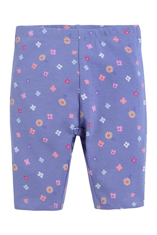 3 leggings - Indigo, blanc et fuchsia