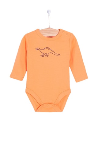 3 bodys - Blanc, orange et turquoise