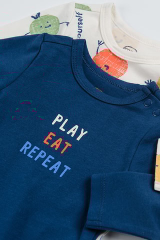 2 bodys - Blanc et bleu marine