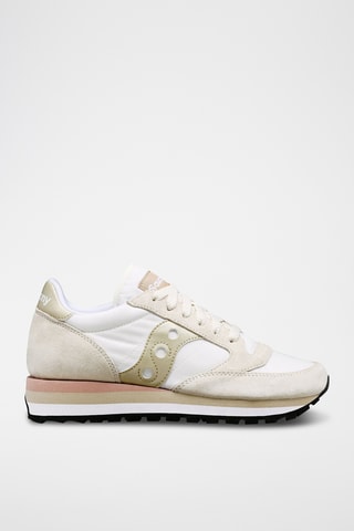 Baskets en cuir Jazz Triple - Gris clair et doré