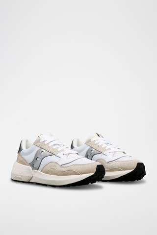 Baskets en nubuck Jazz - Blanc et argenté