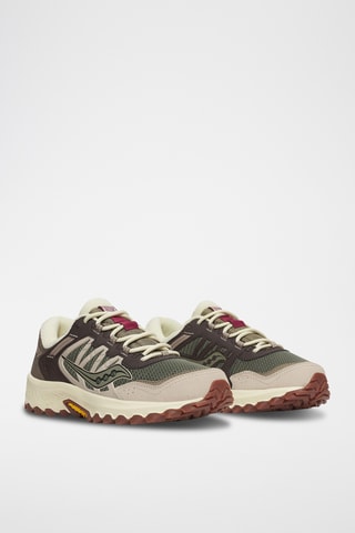Baskets en nubuck Grid Peak - Vert olive et marron