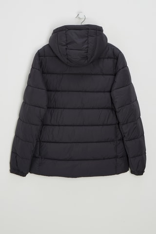 Gewatteerde jas met capuchon - Antraciet