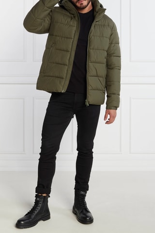 Gewatteerde jas met capuchon - Kaki
