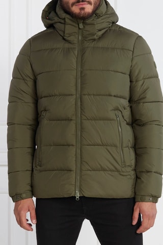 Gewatteerde jas met capuchon - Kaki