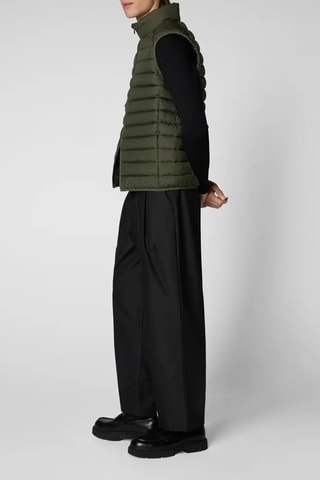 Mouwloos vest- Kakigroen