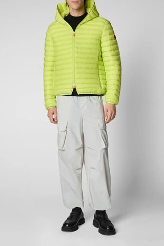 Gewatteerde jas met capuchon - Lichtgroen