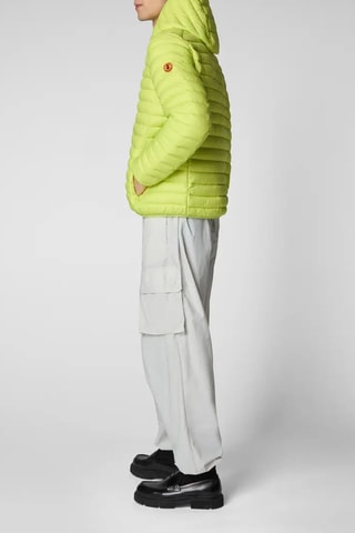 Gewatteerde jas met capuchon - Lichtgroen